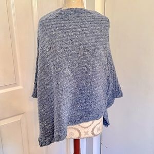 Cozy Blue Knit Poncho